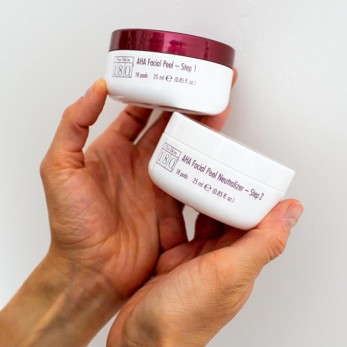 Nu Skin 180 Facial Peel & Neutralizer - Lactic Acid and Avena Sativa Extract Face Peel | Accelerate Skin Cell Turnover, Reduce Wrinkles | Skin Care Facial Peel, Soothing Skin Neutralizer