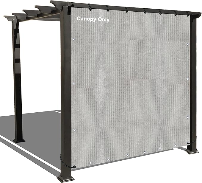 Alion Home Sun Shade Privacy Panel with Grommets and Hems on 4 Sides for Patio, Awning, Window, Pergola or Gazebo - Smoke Tan(8' x 5')