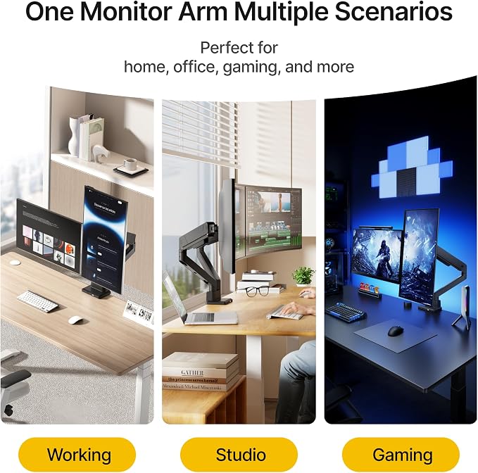 monTEK Dual Monitor Mount with USB Monitor Arms