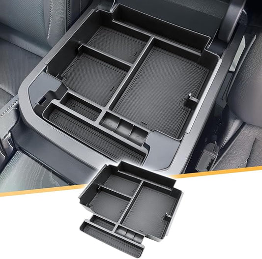 Center Console Organizer for 2021-2026 Chevy Tahoe/Suburban(Premier/High Country) & Yukon/Yukon XL(Denali/Denali Ultimate)Armrest Storage Accessories - Only Fit For Power Sliding Center Console
