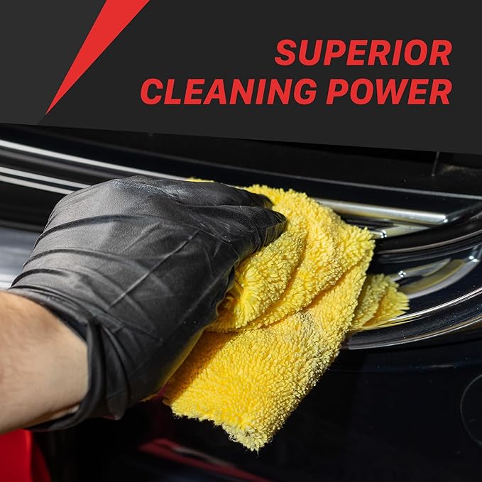 Maxshine 16" x 16" Universal 5-Piece Edgeless Microfiber Towel Set – Ultra Plush, Extra Absorbent 380GSM – Ideal for Car Wash, Home Cleaning & Pet Drying – Detailing Supplies