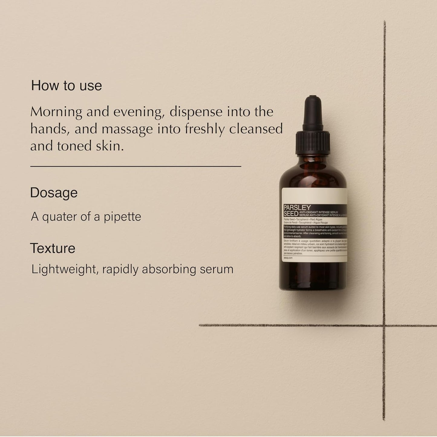 Aesop Parsley Seed Anti-Oxidant Intense Facial Serum with Vitamin E | Lightweight Daily Serum to Fortify and Protect the Skin | 2.0 oz