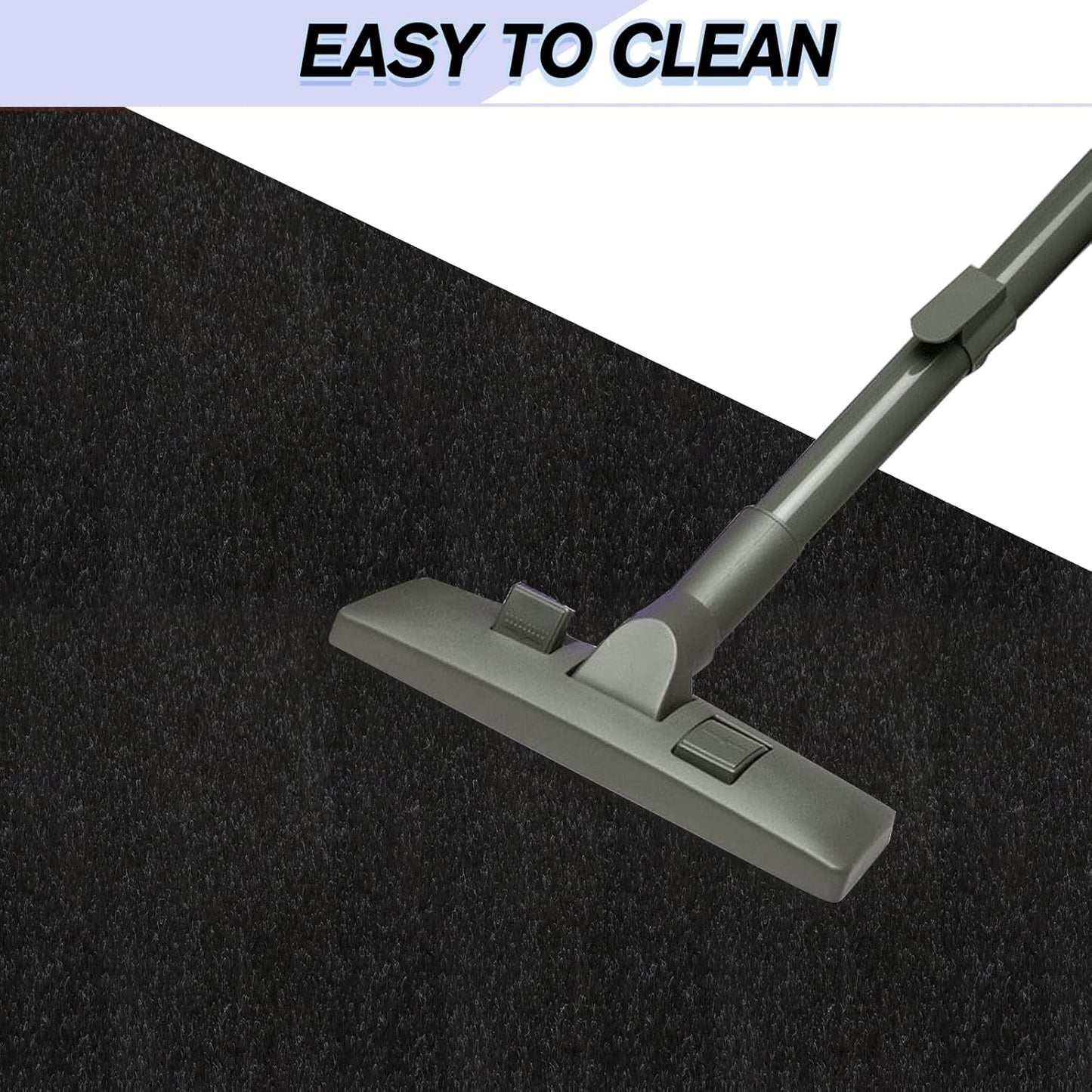 Custom Size Backed Non-Slip Area Rugs Runner, Easy Clean, Waterproof Runner Rugs for Hallway Entryway, Kitchen, Laundry, 2FT x 72FT, Black