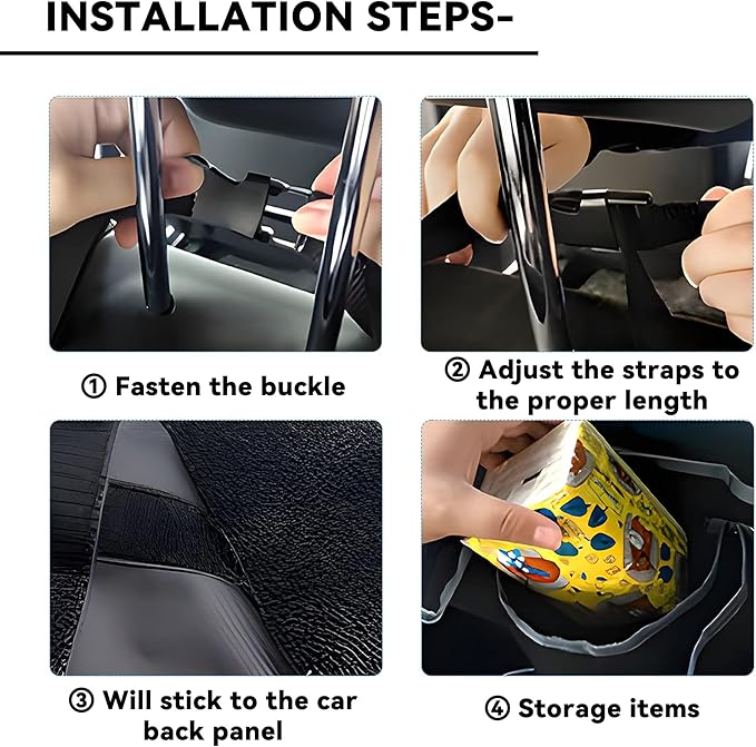 Car Trunk Organizer, Backseat Hanging Large Storage with Adjustable Straps,Waterproof PVC Collapsible Cargo Bag, Car Interior Accessories for Auto SUV MPV (Gray)