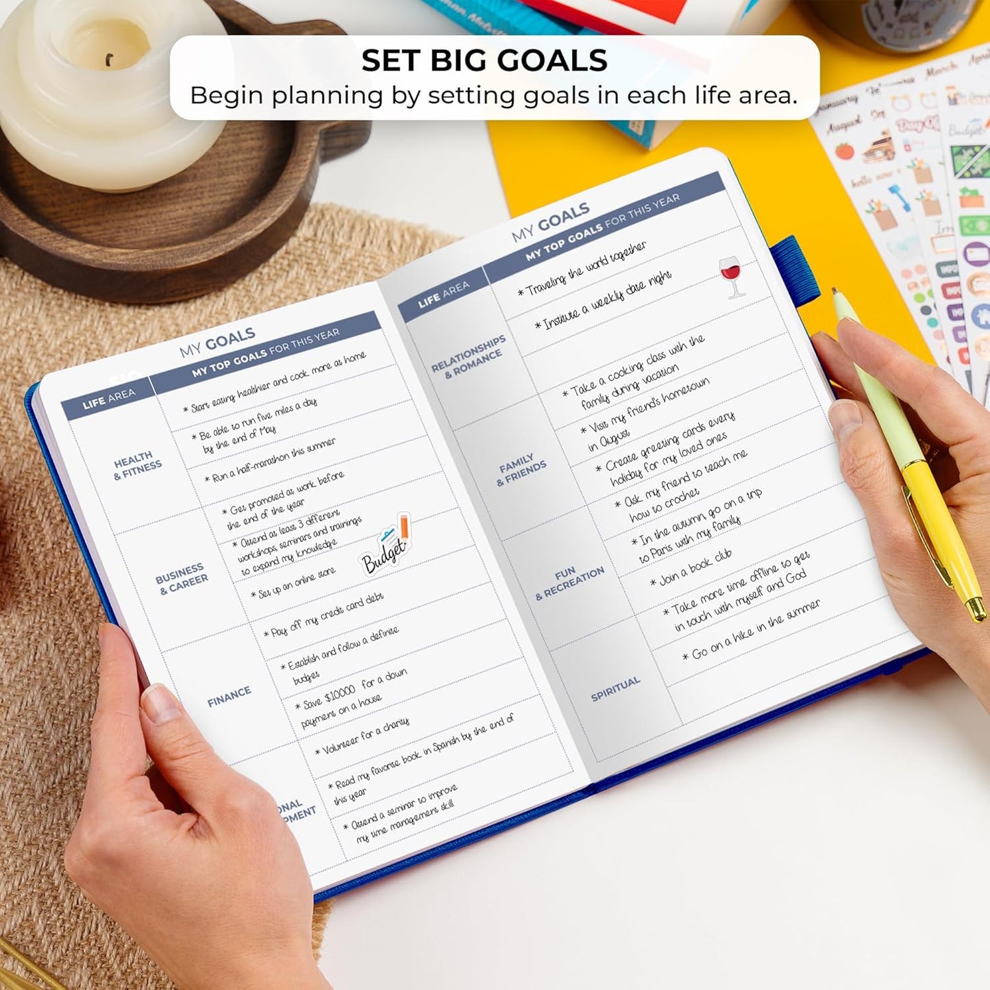 Clever Fox Planner 2nd Edition – Colorful Weekly & Monthly Goal Planner, Time Management & Productivity Organizer, Undated, A5 (Mystic Blue)