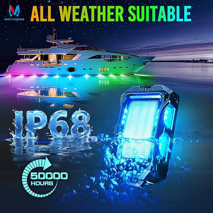 MICTUNING Q2+ MAX RGB+IC Rock Lights - 4 Pods Light (Not inlcude Control Box)