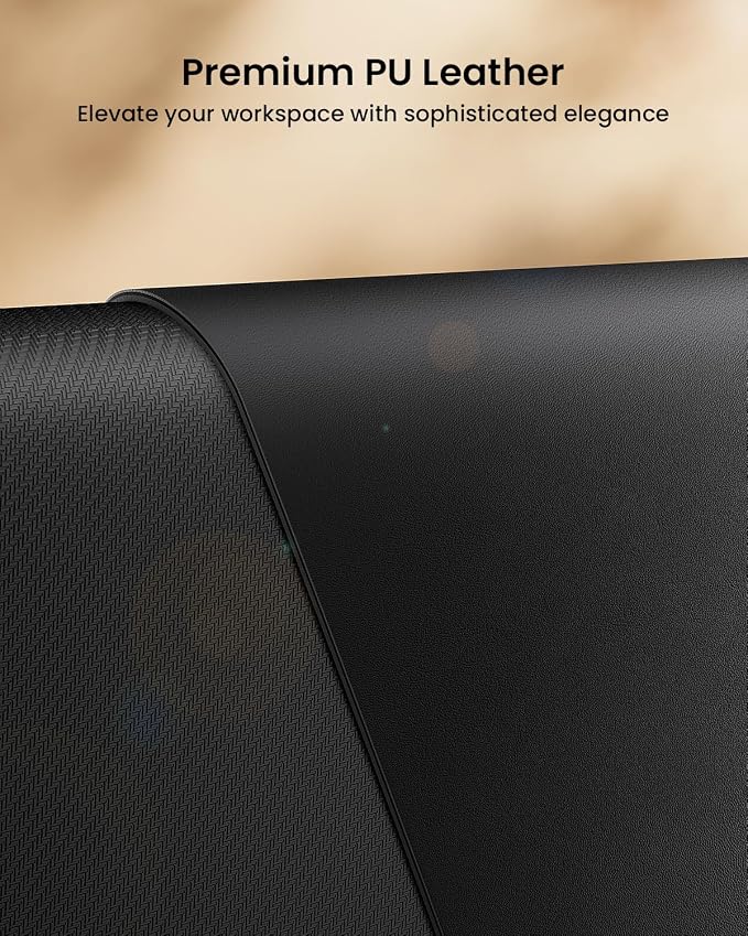 ProtoArc Leather Desk Mat, Large Mouse Pad- 31.5×15.8 inch, Non-Slip PU Leather
