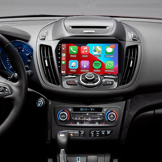 4+64G Car Stereo Radio for Ford Escape 2013-2019, 9" Touchscreen Android 15 Car Radio Stereo Head Unit with Wireless CarPlay Android Auto GPS Navi SWC WiFi Bluetooth Voice Assistant FM Camera Mic