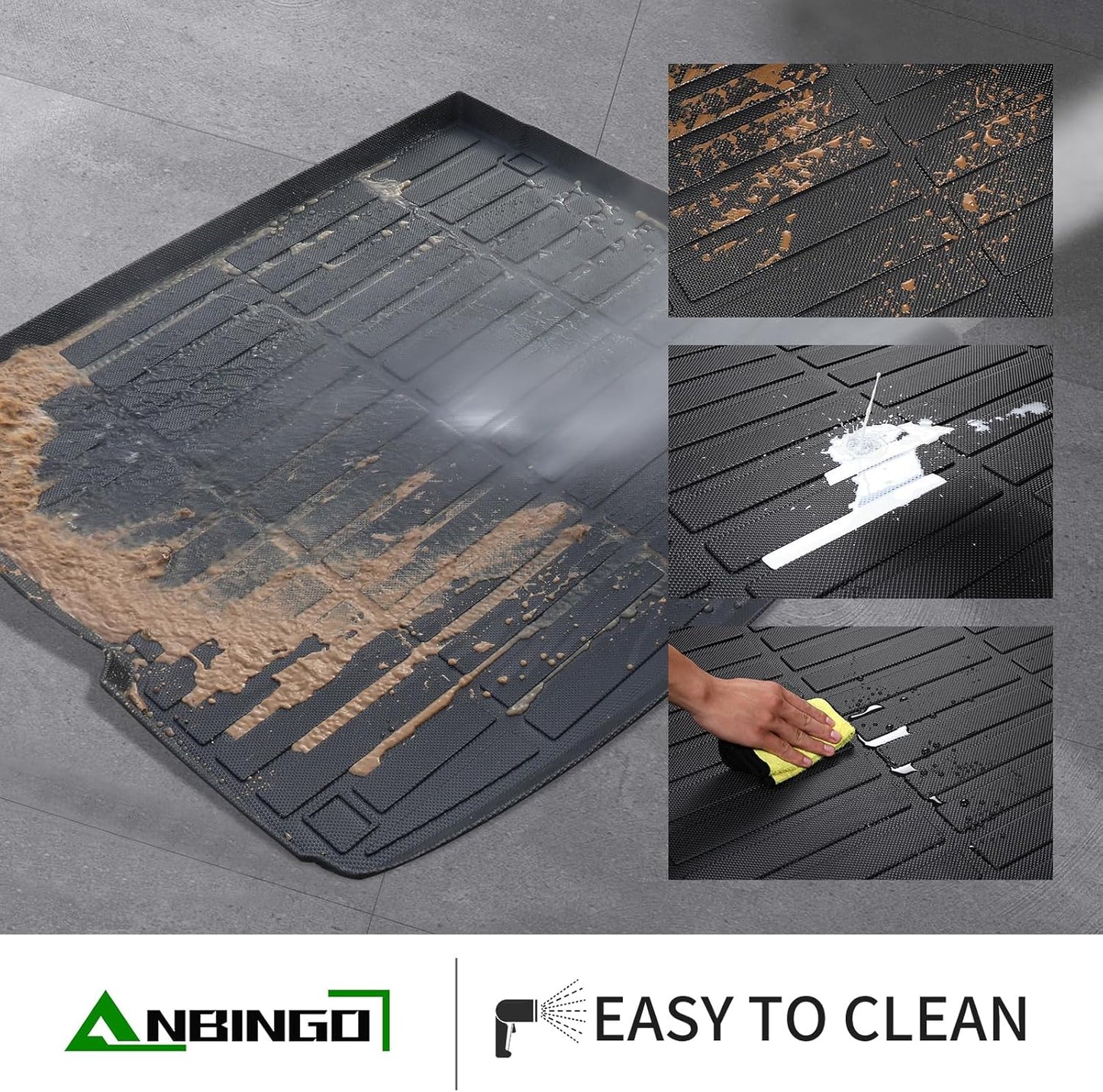 ANBINGO-Floor Mats & Cargo Liner Fit for Mazda CX5 2022-2024 2025 TPE All Weather Protection Anti-Slip Automotive CX-5 Floor Mats Trunk Mat Set CX-5 Accessories, Black