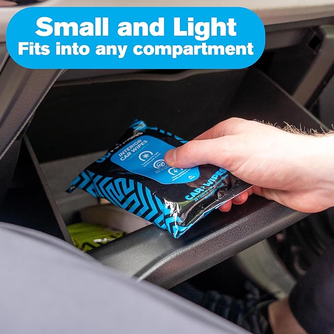 Fortress Car Interior Wipes with Microfiber Cloth (25 ct, Pack of 16) for Car Interior Cleaning, Dashboard, Seats, Detailing, and Steering Wheel [Travel Size] Skin-Safe Car Interior Cleaner Supplies