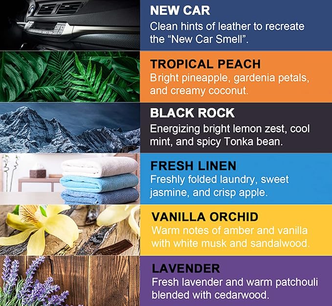 PUREFLOW Cabin Filter Air Freshener with Odor Eliminator – Fits on Most Car, Truck, and SUV Cabin Air Filters - Black Rock (1 Pack)