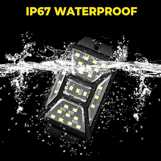 8 Pods Pure White Rock Lights with 2 Pack Connectors Extension Wires,Waterproof Rock Lights Compatible with Trucks Jeep UTV SUV ATV Boat Golf Cart, Mess Free Two-Path Wiring Underglow Kits(Patented)