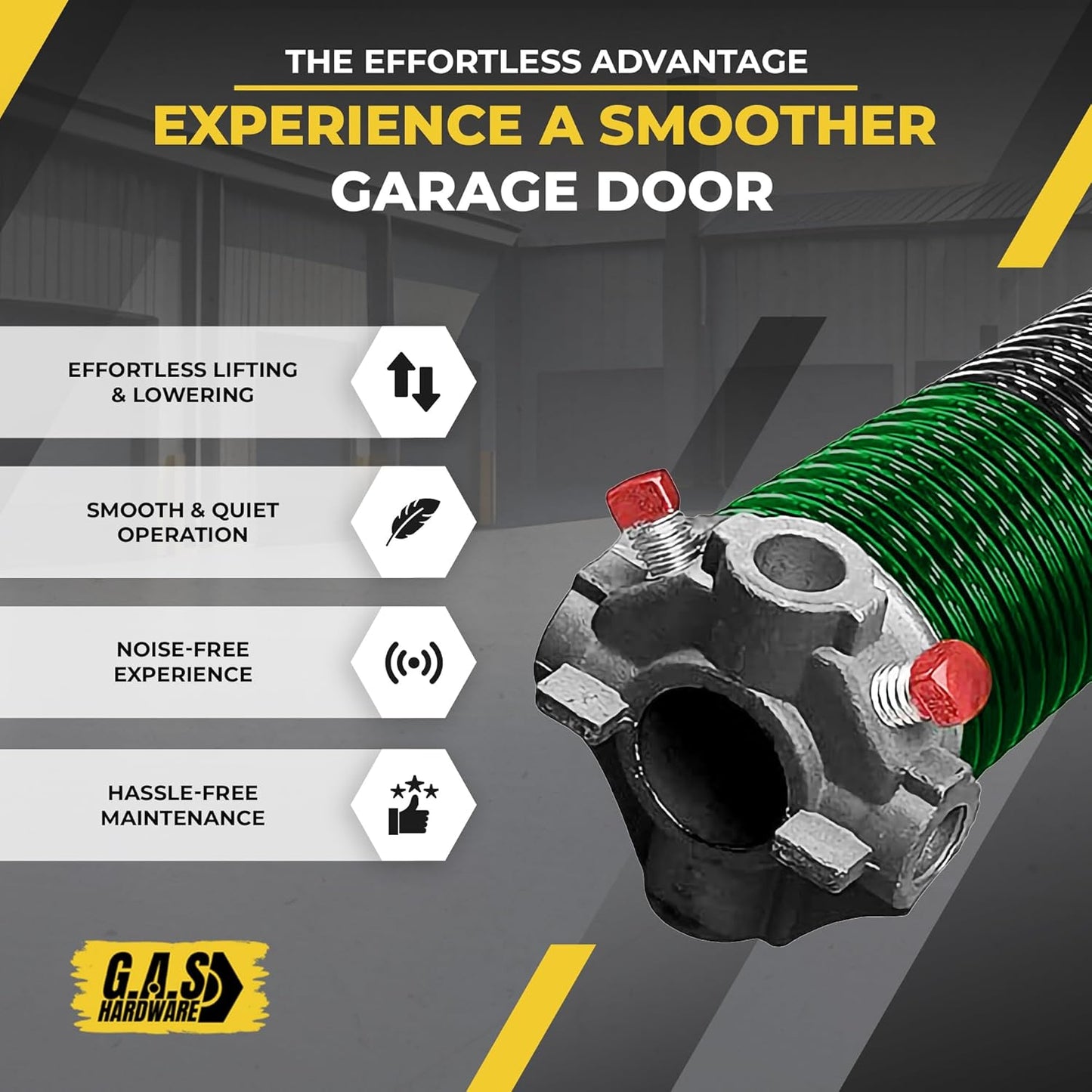 Garage Door Torsion Spring 243x1.75x38 Includes 1” Steel Bearing, Gloves, Manual, and Winding Bars for Right Side of Garage Door Precision E-Coating 5-Year Warranty Min. 30,000 Cycles (Black Cone)