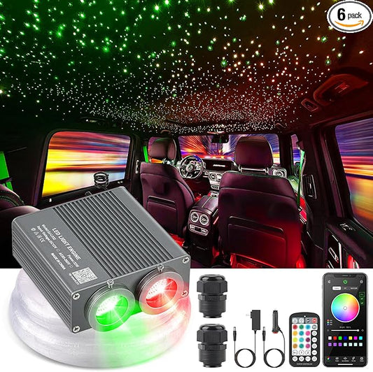 32W Starlight Headliner Kit, Star Lights for Car Roof&Home Decoration, Fiber Cable 800pcs*0.03in*13.1ft RGBW Star Light Headliner with Bluetooth APP/Remote Control/Music Mode