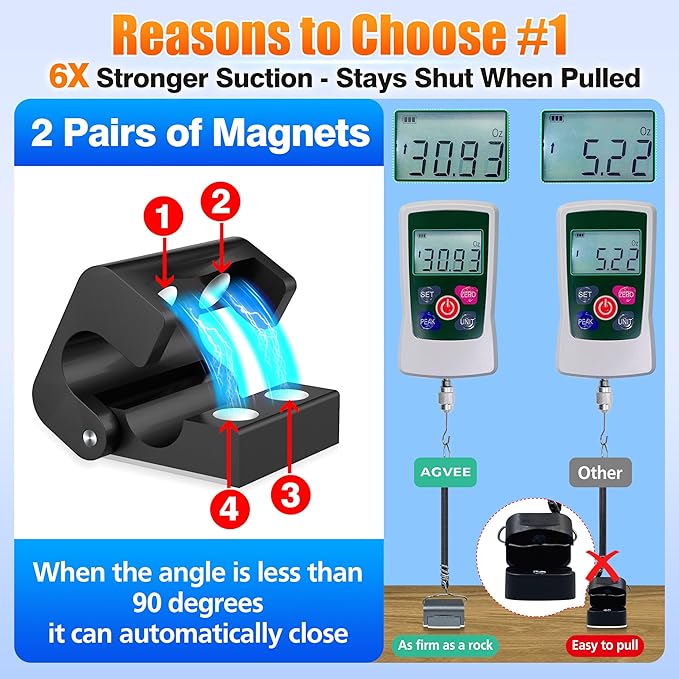 AGVEE 6 Pack Magnetic Cord Organizer Clips, 10mm Ultra-Thin Aluminum Cable Management Holder, 2 Pairs of Strong Magnets Keeper for Home Desk Office Gadgets Accessories, Residue-Free Tape, Black