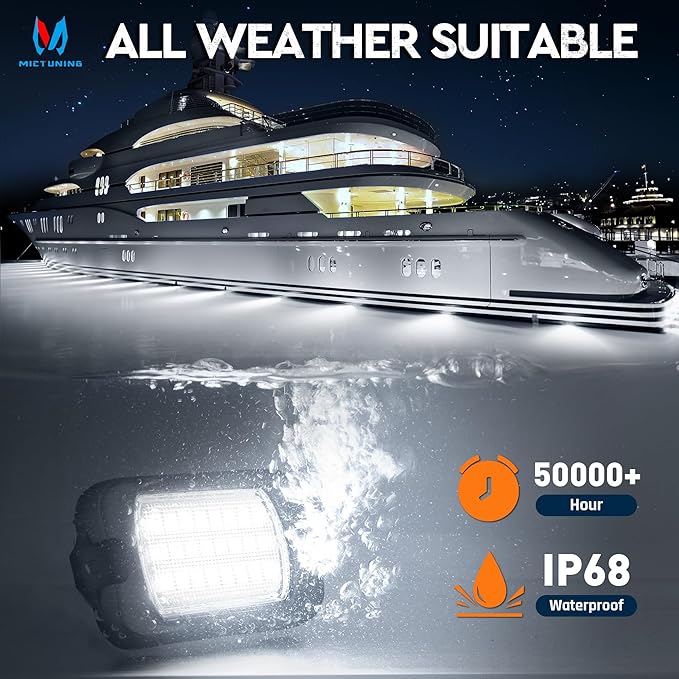 MICTUNING Q1 Max White Rock Lights, 4 Pods Super Bright Pure Underglow Light Kit, IP68 Waterproof for Truck Car ATV UTV Golf Cart (2 Year Warranty)