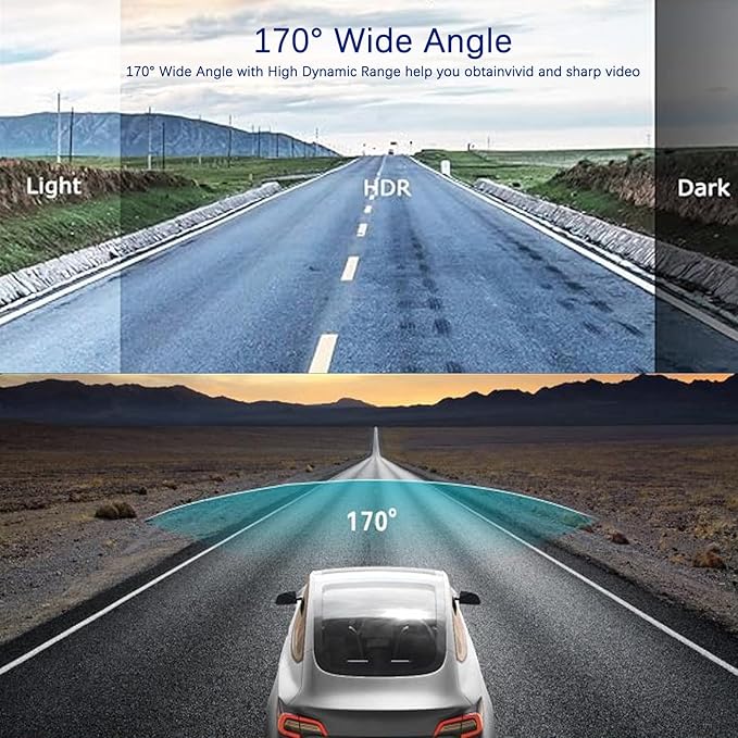 Dash Cam Front and Inside, 1296P Dual DashCams for Car, 3.16 Inch IPS Screen Driving Recorder with IR Night Vision, Loop Recording, Wide Angle Lens, 24H Parking Traffic Recorder