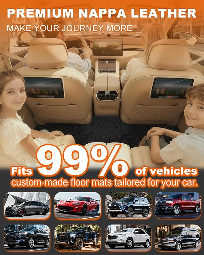All-Weather car Floor MATS-Suitable for 99% of car Models,Leather car mat, offering Personalized Embroidery and Multiple Color Options,Provide Protection for car Rug (purple1)