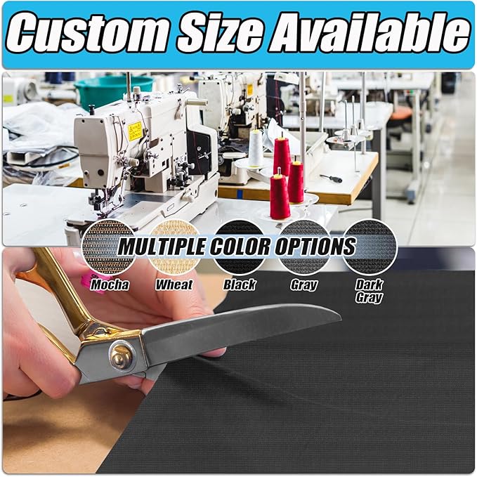 Amagenix 90% Pergola Shade Cover 17'X 19' Dark Gray Sun Shade Cloth with Grommets for Outdoor Garden Patio Porch-Commercial Grade 200 GSM-Cable Zip Ties Included (We Customized)
