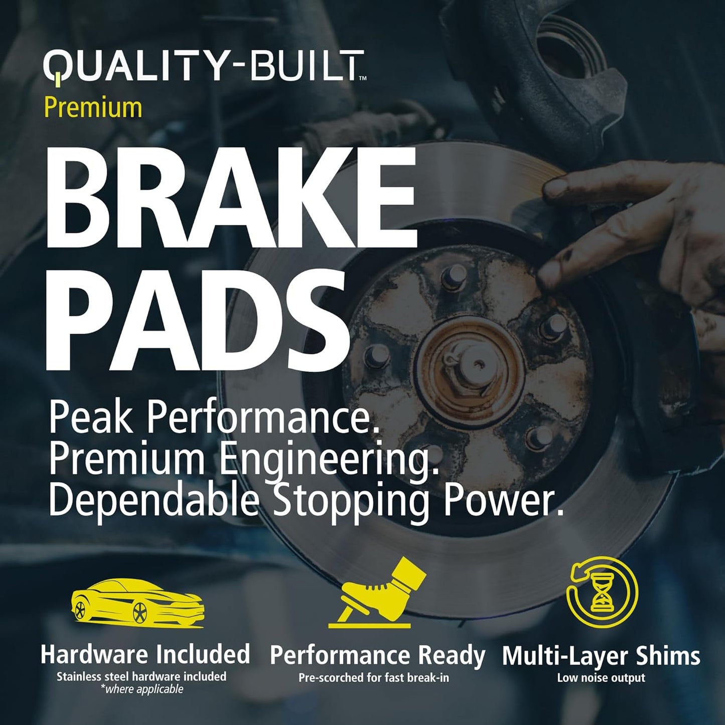 Premium Semi-Metallic Rear Brake Pads (1001-1400M) Compatible with Dodge Ram 2500 2010-2009, Ram 3500 2010-2009, Ram 4000 2010, Ram 2500 2018-2011, 3500 2018-2011, 4000 2014-2011