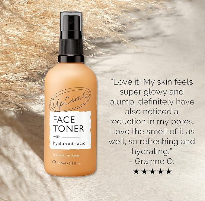 UpCircle Face Toner with Hyaluronic Acid + Salicylic Acid 3.5oz - for Balancing, Plumping + Soothing - Mandarin Fruit Water, Chamomile Extract + Glycerin - Natural, Vegan + Cruelty-Free