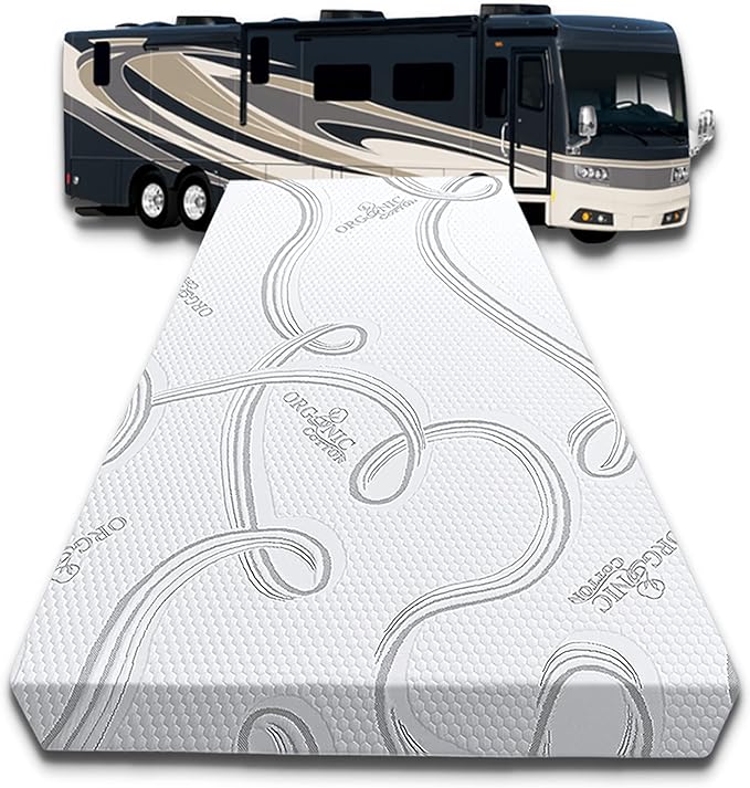 FoamRush 6-Inch Bunk (30" x 80") High Density Foam RV Mattress Replacement with Cotton Cover, Medium Firm, Pressure Relief, Travel Camper Trailer Truck, Made in USA, CertiPUR-US Certified