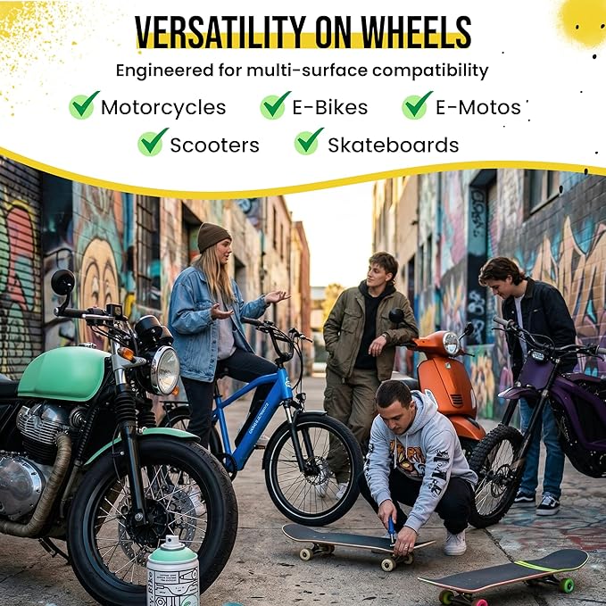 Spray.Bike Spray Paint | Designed Mainly for Bicycles | Multi-Use Acrylic Spray Paint for Metal, Plastic | High Coverage Bike Paint, 400ml, Whetstone