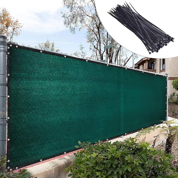 Royal Shade Custom Size 6' x 126' Green Fence Privacy Screen Windscreen Cover Netting Mesh Fabric Cloth - Cable Zip Ties Included (We Make Custom Size)