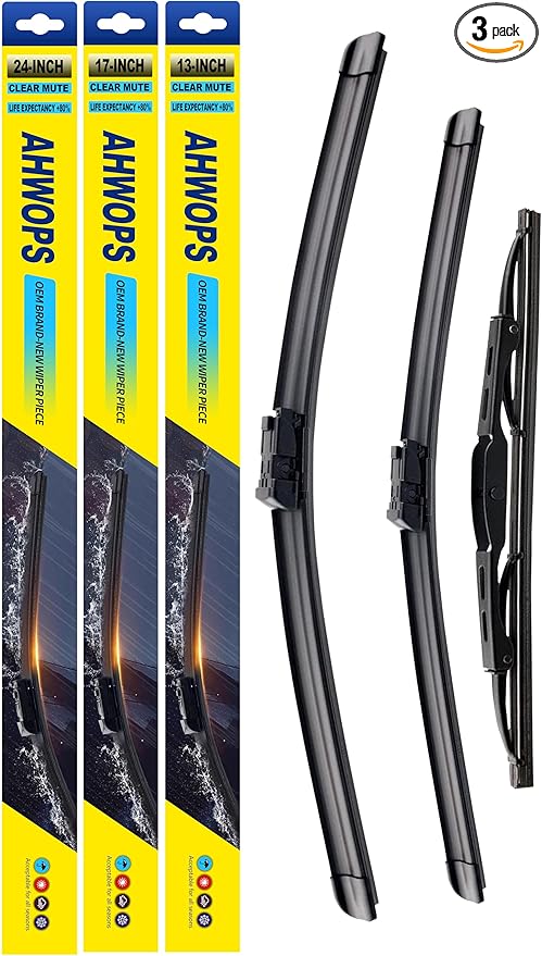 3 Wiper Front and Rear Wiper Blades for GMC Terrain 2010-2017,Chevy Equinox 2010-2017, OE Original Style (24″/17″ Front/13″ Rear) For My Car