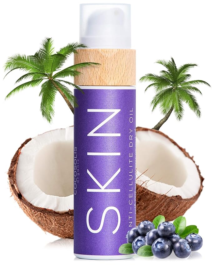 COCOSOLIS SKIN Anti-Cellulite Massage Oil | Organic Oil for Skin Tightening Cellulite Treatment | Corrects “Orange Peel” Skin | Natural Ingredients & Vitamin E (110 ml)