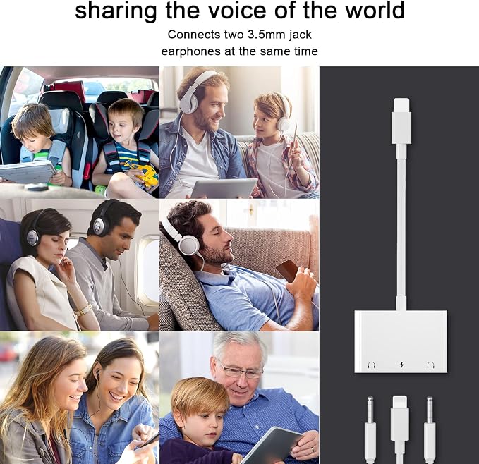 3in1 Lighting to 3.5mm, Headphone Adapter