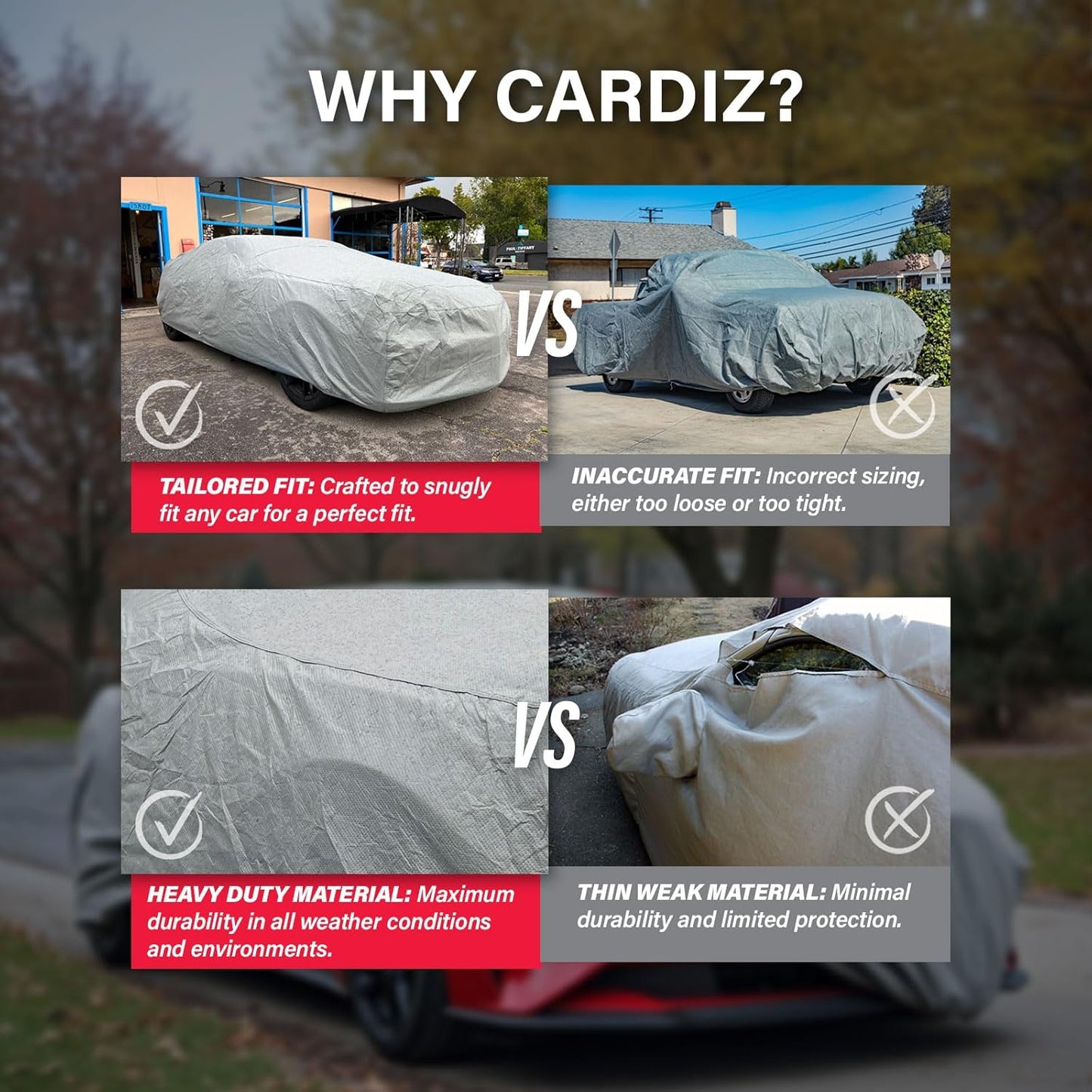 5-Layer Full Car Cover – Semi Custom Fit for Chevrolet Monte Carlo 1970-1977 Coupe 2-Door | All-Weather Protection: Dustproof, Windproof, UV-Resistant, Breathable & Durable