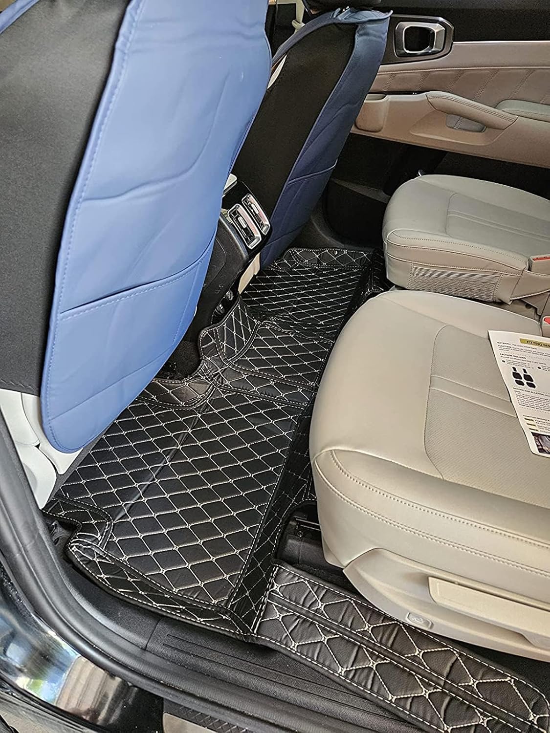 Custom Car Floor Mat Compatible with BMW Mercedes-Benz Toyota Cadillac Lexus Honda Infiniti Nissan Hyundai Kia Audi All Models Cars Sedans SUVs Automotive Mats (Black and Green bar)