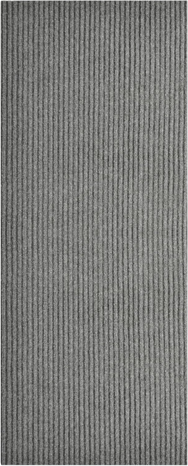 iCustomRug Spartan Weather Warrior Duty Indoor/Outdoor Utility Ribbed in 3ft,4ft,6ft Widths 70 Custom Sizes with Natural Non-Slip Rubber Backing 4'X26' in Grey