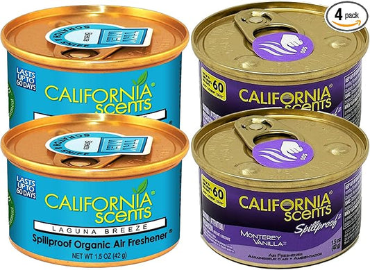 California Scents Air Freshener 4-Pack (Monterey Vanilla + Laguna Breeze)