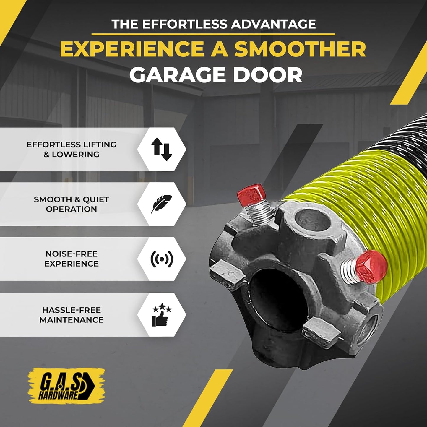Garage Door Torsion Spring 207x1.75x25 Includes 1” Steel Bearing, Non-Slip Gloves, and Winding Bars for Left and Right Side of Garage Door Precision E-Coating 5-Year Warranty Min. 30,000 Cycles (Pair)