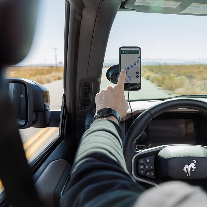 Quad Lock Heavy Duty Suction Car Phone Mount with MAG Phone Case and MAG Wireless Charging Head for iPhone 14