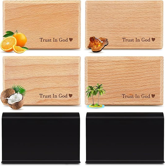 4 PCS Car Air Freshener - Wood Air Freshener - Car Odor Eliminator for Visor Clip-Variety Scent Refill, Vehicle Scent Diffuser for Cabin, Truck & SUV -Clip Included (4PCS)