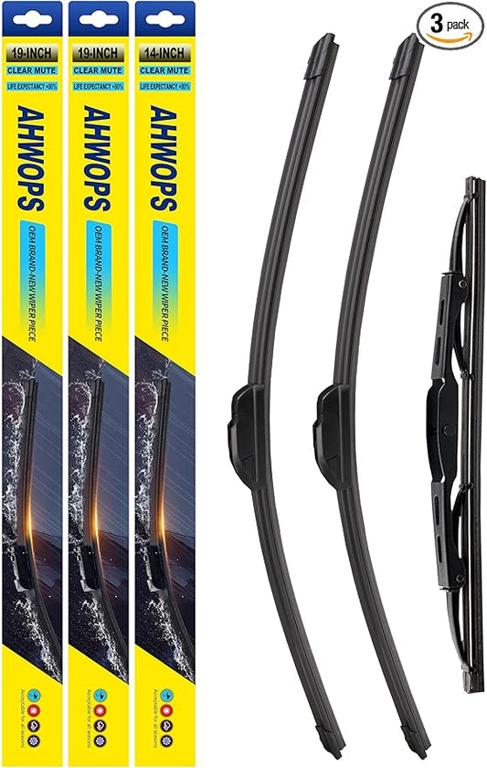 3 Wiper Front and Rear Wiper Blades for 2008-2012 Jeep Liberty, OE Original Style (19″/19″ Front/14″ Rear) For My Car