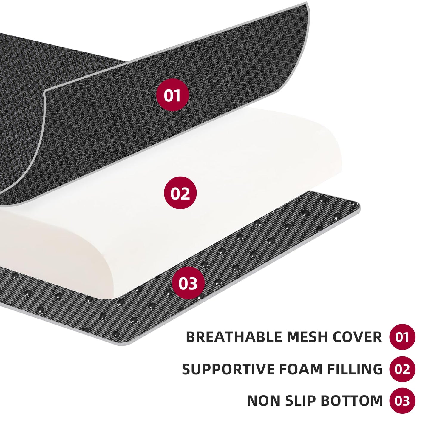 HOMBYS Recliner Chair Cushions for Elderly,Lumbar Support Pillow for Recliner with Seat Cushion & Adustable Headrest, High Desnity Foam Recliner Pillow (Black)