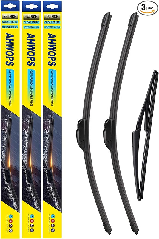 3 Wiper Front and Rear Wiper Blades for 2014-2015 Nissan Rogue select, 2008-2013 Nissan Rogue, OE Original Style (26″/14″ Front/12″ Rear) For My Car