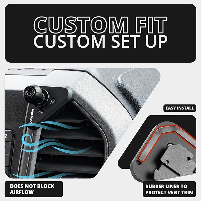 Tackform Link Vent Phone Mount Compatible with 2015-2020 Ford F-150, 2017-2021 Super Duty, 2018-2021 Expedition | Aluminum | Universal Magnetic Holder | 2" Arm | Red Knob | (NOT MAGSAFE Compatible)