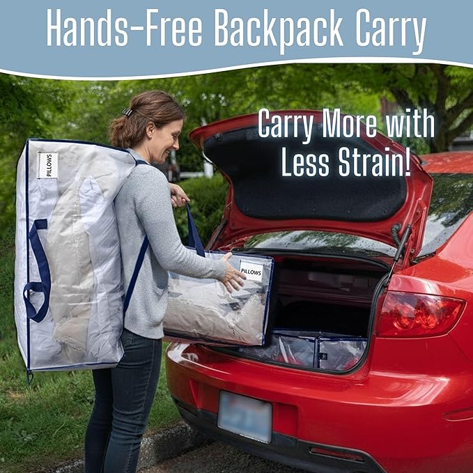 VENO 6 Pack Heavy Duty Moving Bags with Backpack Straps, Zippers & Handles, Extra Large Packing Bags for College Dorm Essentials, Moving Supplies Alternative to Cardboard Moving Boxes