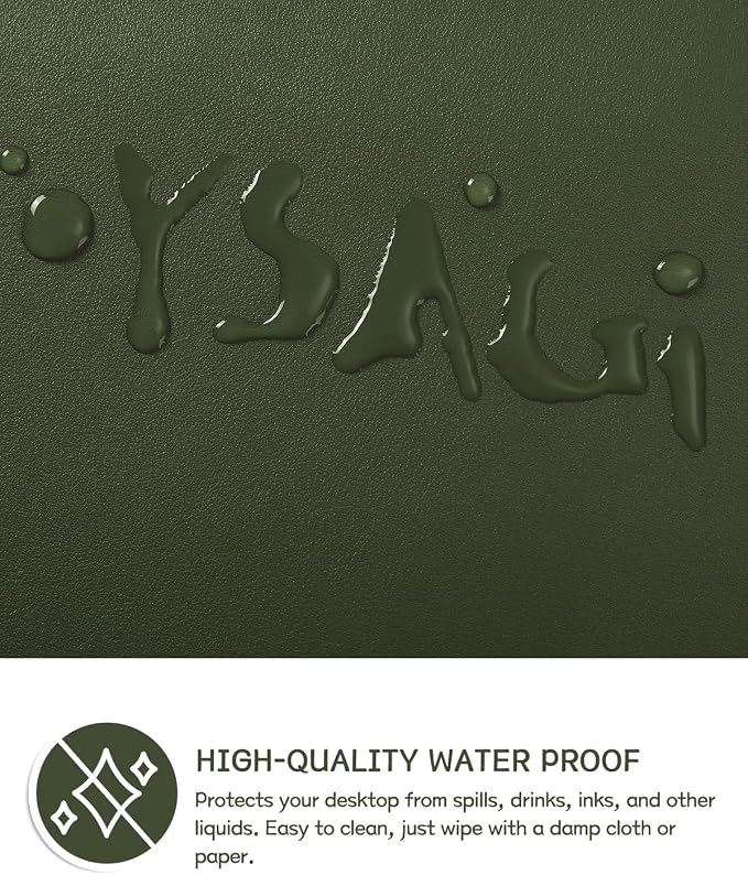 YSAGi Non-Slip Leather Desk Pad, Waterproof Laptop Computer Desk Keyboard Mat