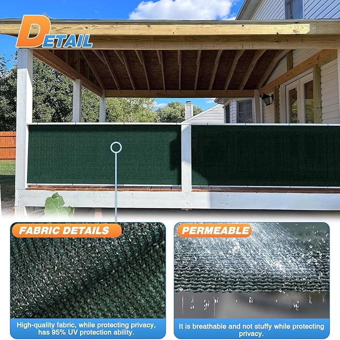 TANG Sun Shade Fabric Roll 8'x92' Shade Cloth for Garden Dark Green HDPE Mesh Shading Pergola Cover Replacement Canopy, 95% Blockage Sunshades for Outdoor Patio Backyard Plant