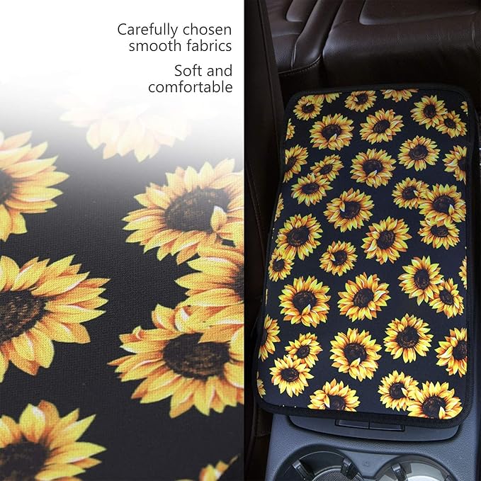 JEOCODY Blue Camo Hunting Car Armrest Pad Soft Center Console Arm Rest Mat Cover Universal Fit Soft Comfort Center Console Armrest Cushion for Car Interior Accessories Decoration