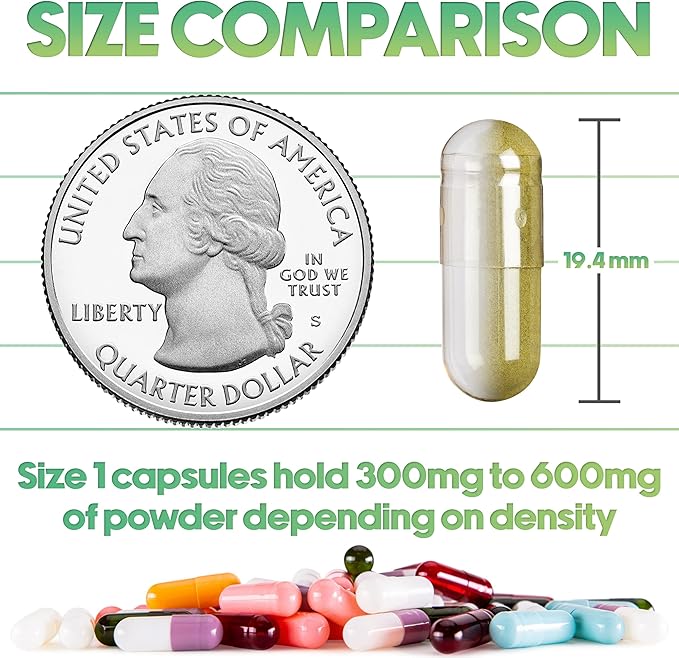 XPRS Nutra Size 1 Empty Capsules - 1000 Count Empty Gelatin Capsules - Pill DIY Capsule Filling - Pure Bovine Pill Gel Caps for Do-It-Yourself Supplements (Orange)