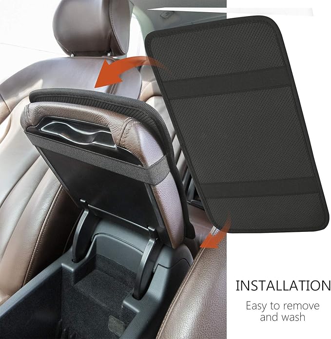 JoyLamoria Sunflower Print Universal Car Center Console Armrest Cover Waterproof Auto Arm Rest Cushion Pads Armrest Protector Car Interior Accessories