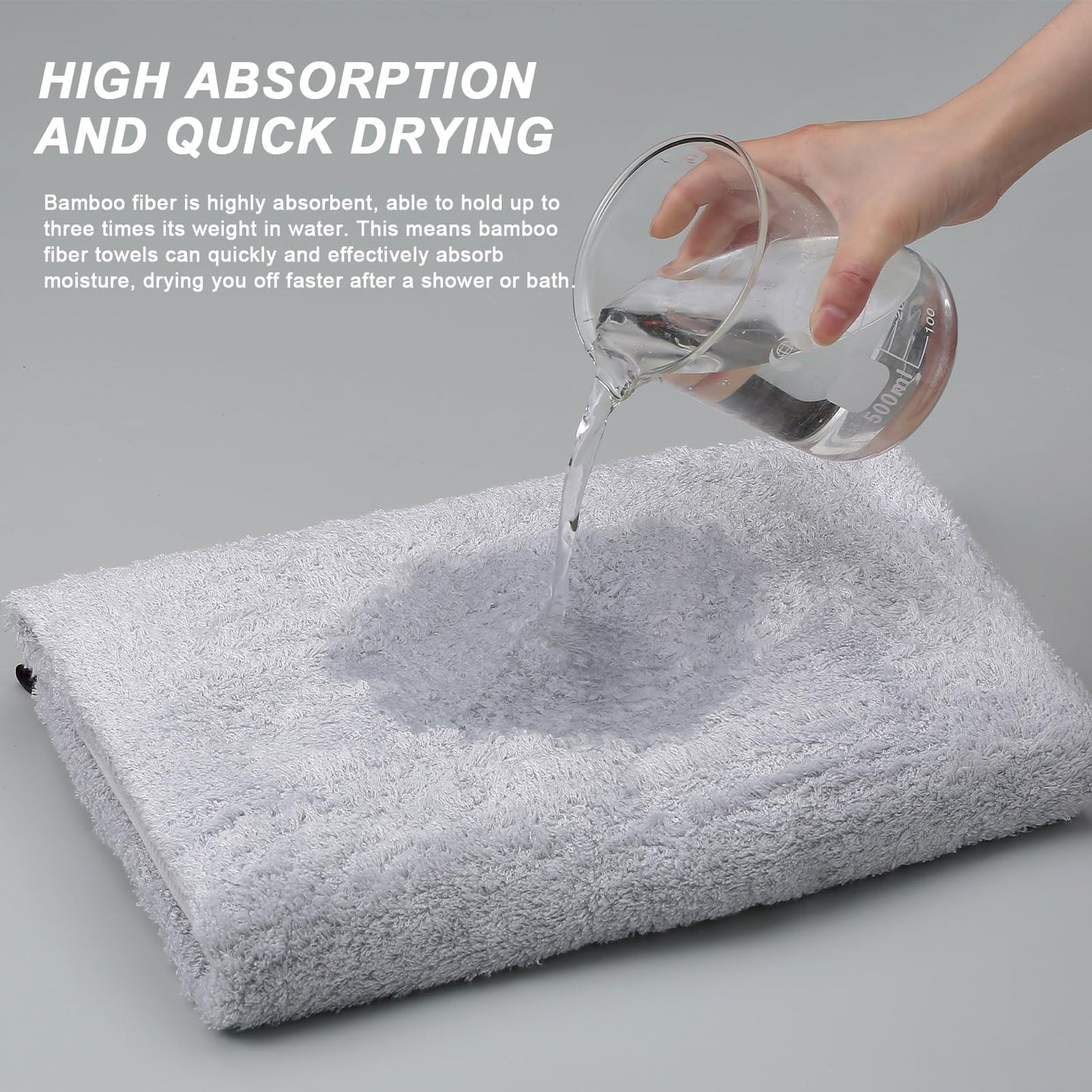 Aibaser Bath Towels, 27x54inch - Natural, Ultra Absorbent Towels for Bathroom, Travel, Gym, Shower and Spa (6 Piece Set)