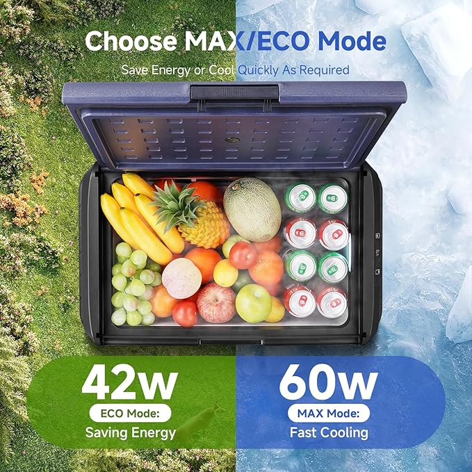 BODEGA COOLER 12v Car Refrigerator, 63QT(60L) IPX4 Waterproof Electric Cooler, APP Control Car Fridge with 12/24V DC 110-240V AC, -4℉~68℉, Portable Freezer for Truck Van RV Camping, Travel,Home